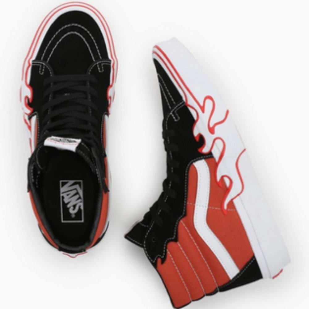 Vans Off The Wall Sk8-HI Flame Sneakers Unisex Mens 8.5  || Womens 10